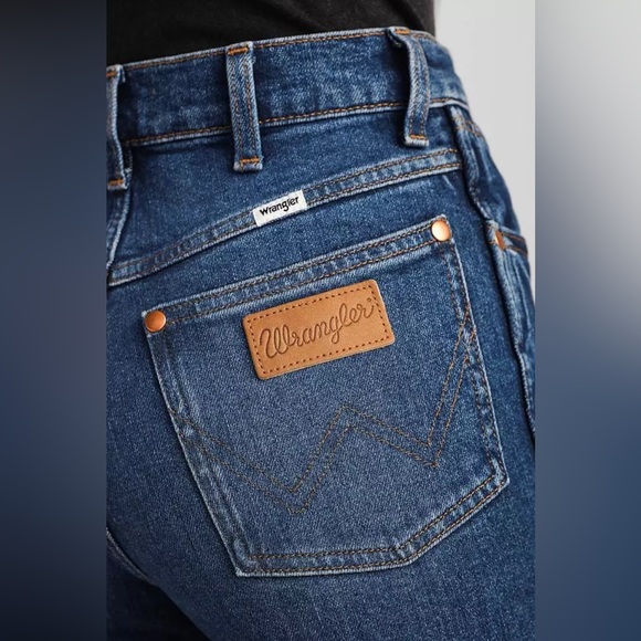 Free People Wrangler Westward 626 High-Rise Bootcut Jeans. NWT. Dust Dark Blue - Picture 7 of 11